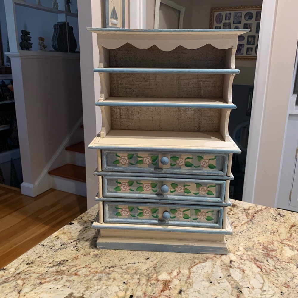 Vintage Dollhouse Painted Hutch